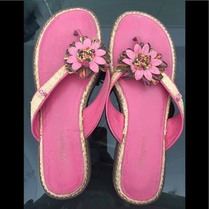 Adorable Brighton sandals in leather & rattan